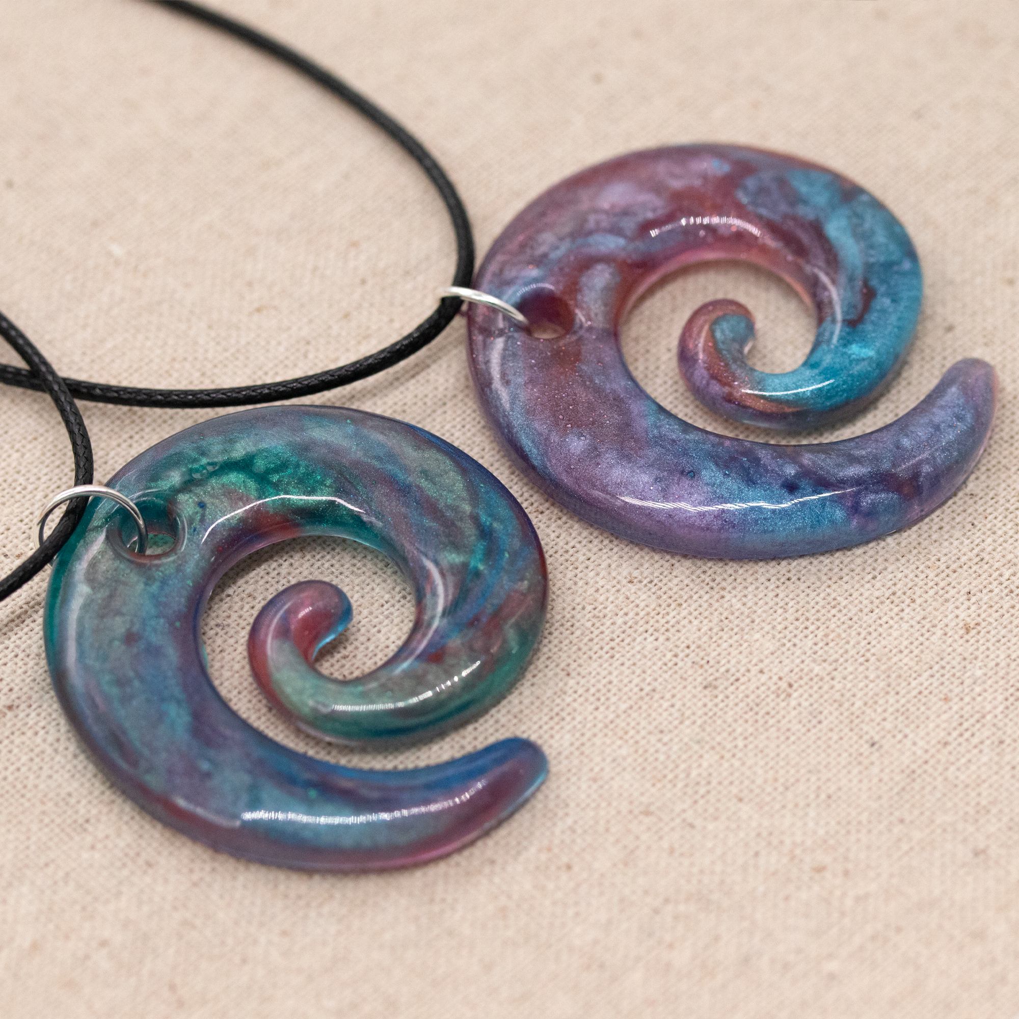 Shimmering Galaxies Spiral Pendant Set image 1