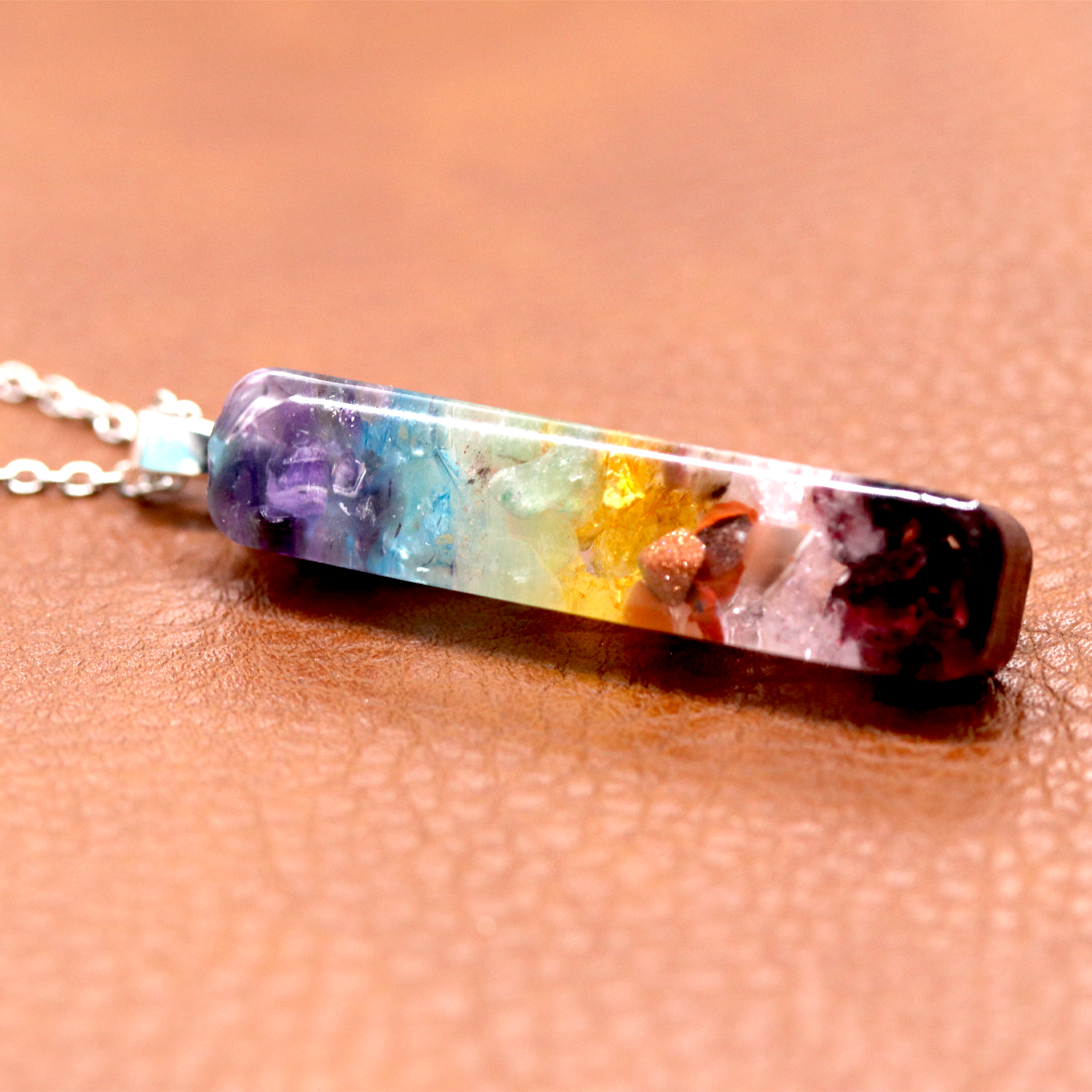 Chakra Rainbow Healing Crystal Bar Pendant image 7