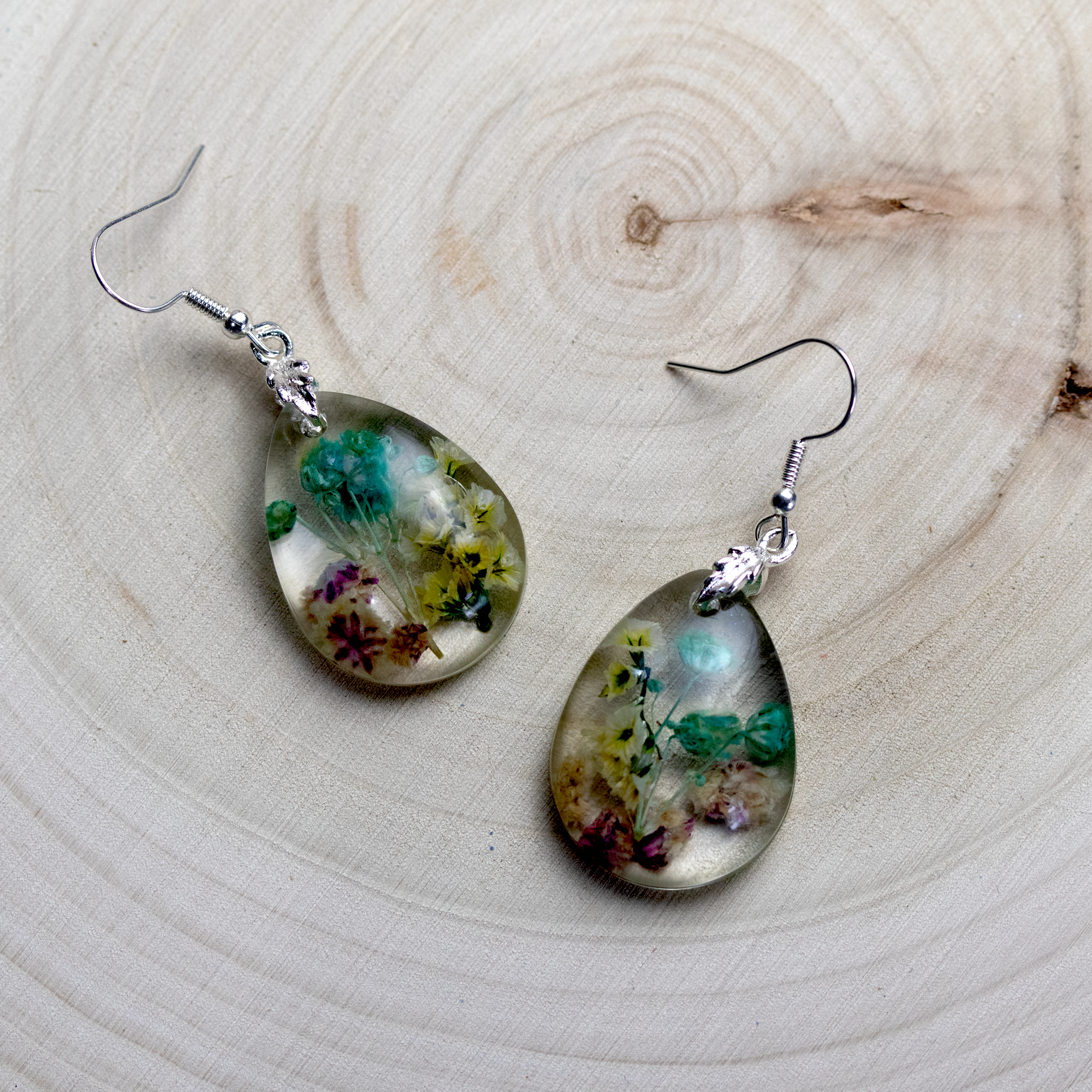 Teardrop Botanical Flower Earrings image 2