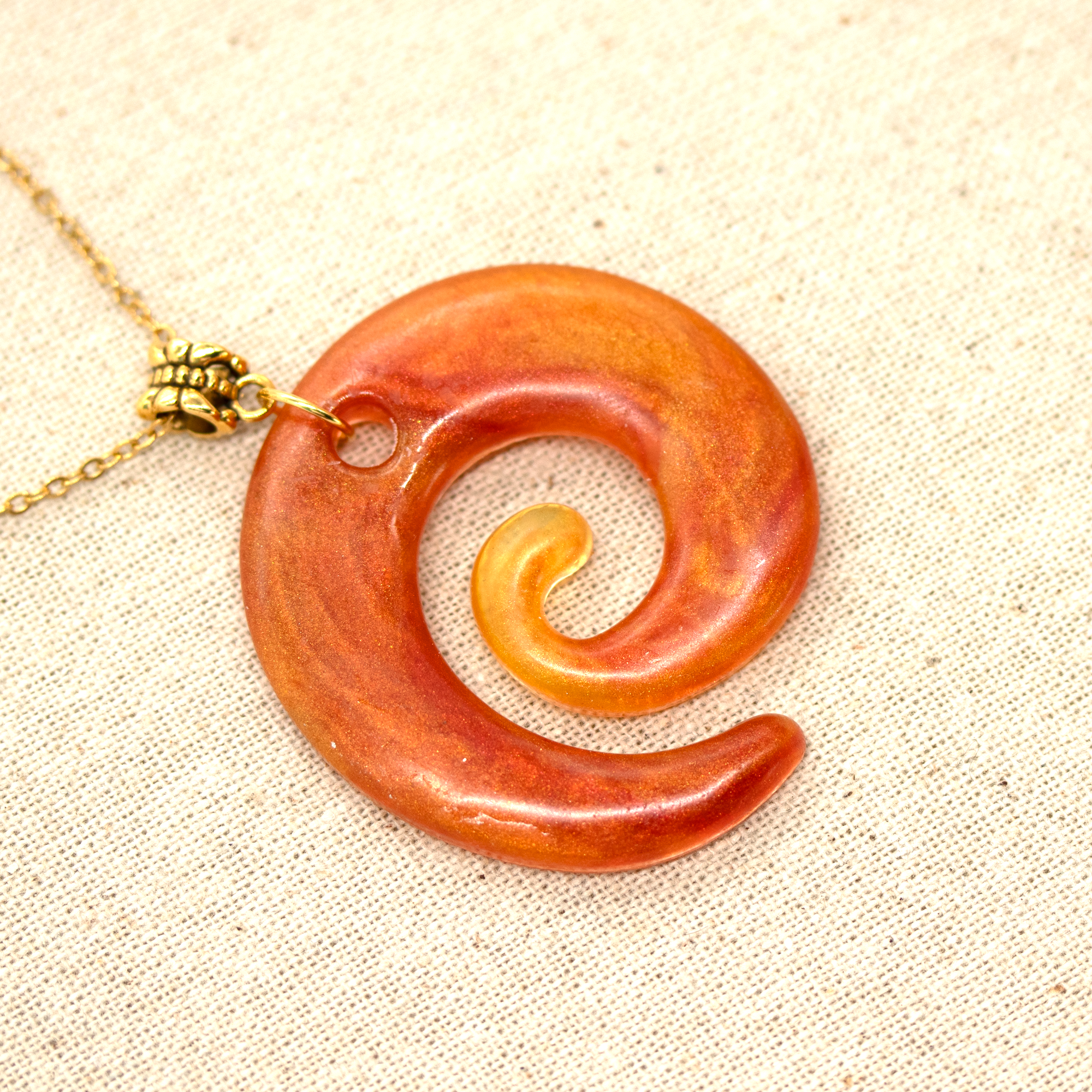 Amber Topaz Spiral Pendant image 1