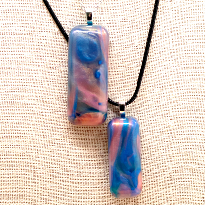 Pink + Blue Opal Worry Stone Pendant image 5