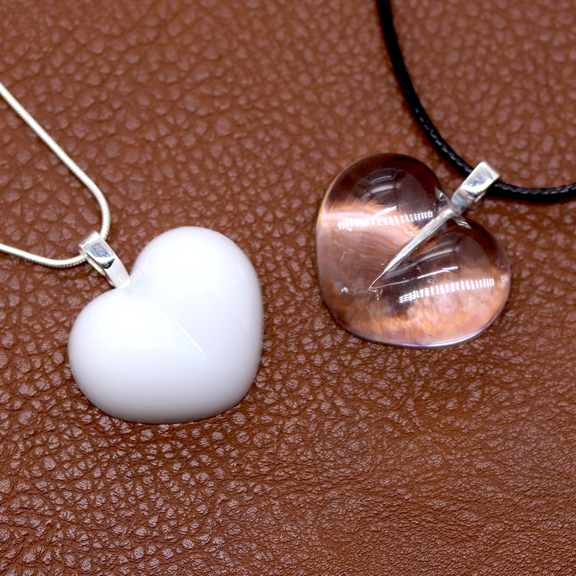 Simple White or Crystal Clear Heart Pendant image 2