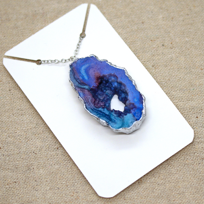 Blue Opal Geode Pendant image 6