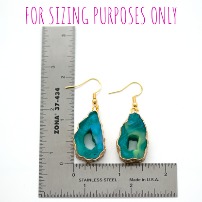 Earthy Marble Geode Agate Earrings image 6