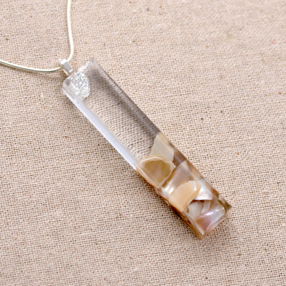 Minimalist Mother of Pearl Shell Bar Pendant image 7