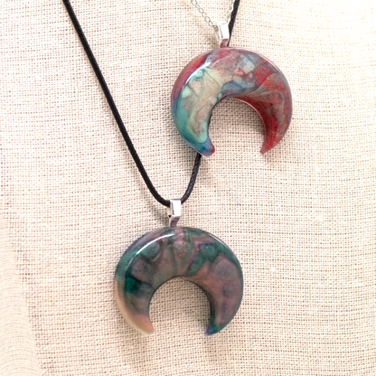 Masculine Bull Horn/Horizontal Crescent Moon Pendant Your Choice image 1