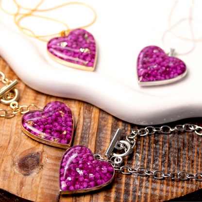 Rosé Amoré Heart Limited Edition Pendant and Bracelet Set in Fuchsia Pink image 4