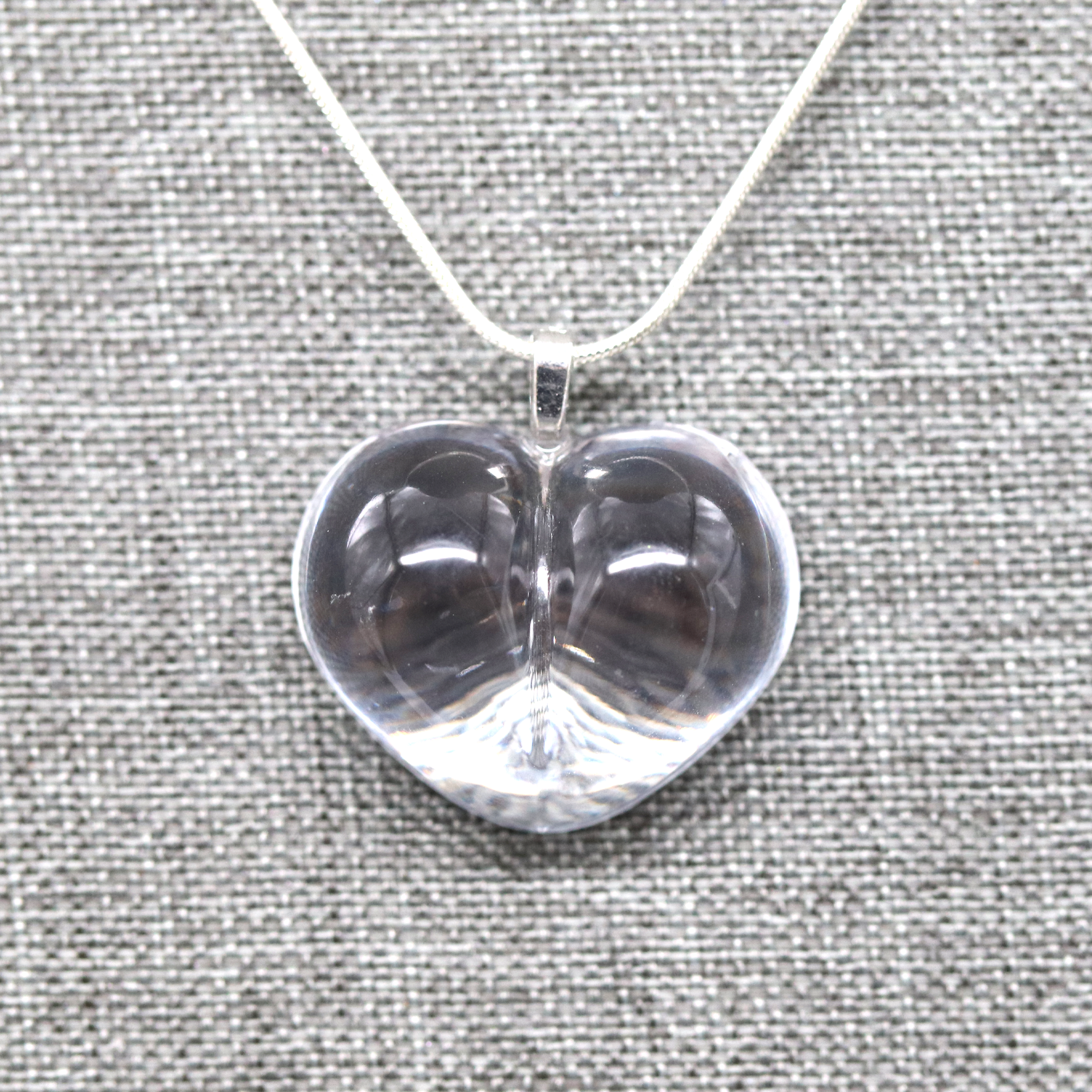 Simple Crystal-Clear Heart Earrings +Pendant Set image 2