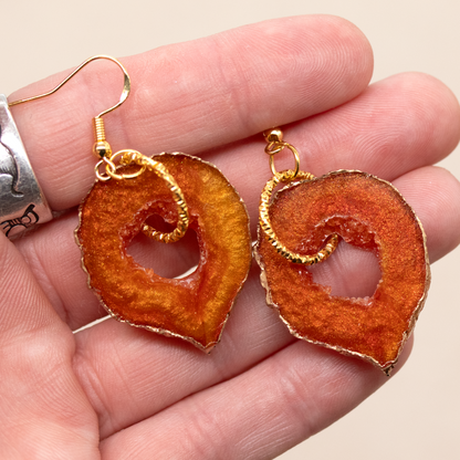 Amber Topaz Geode Earrings image 4