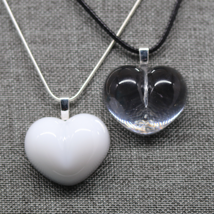 Simple White or Crystal Clear Heart Pendant image 5