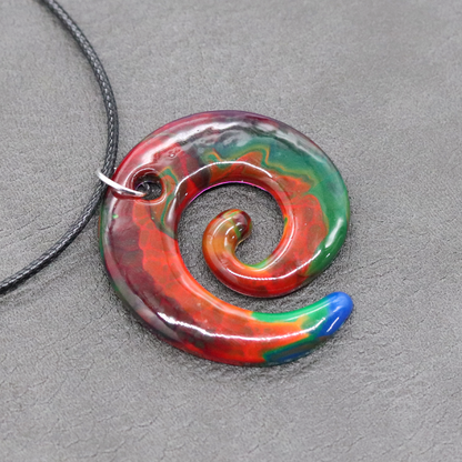 Rainbow Marble Spiral Pendant image 0