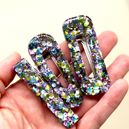 Disco Psychedelic Sparkly Barrette Set image 5