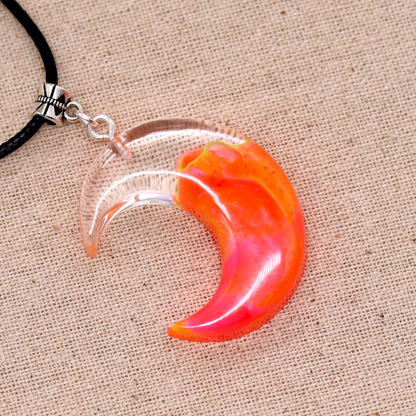 Pink or Orange Crescent Moon Pendant image 4