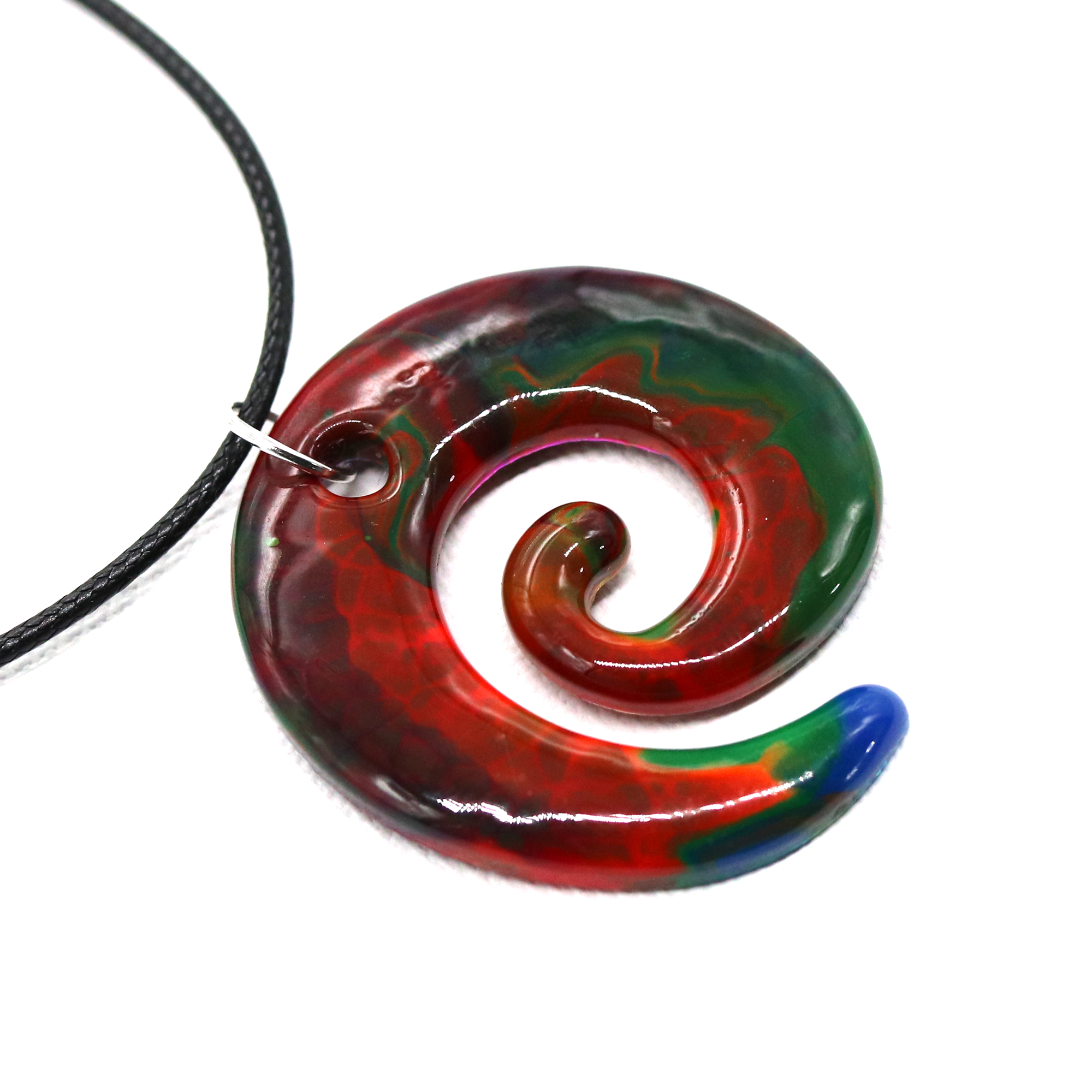 Rainbow Marble Spiral Pendant image 3