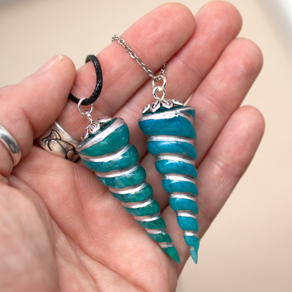 Teal or Blue Unicorn Horn Pendant image 5