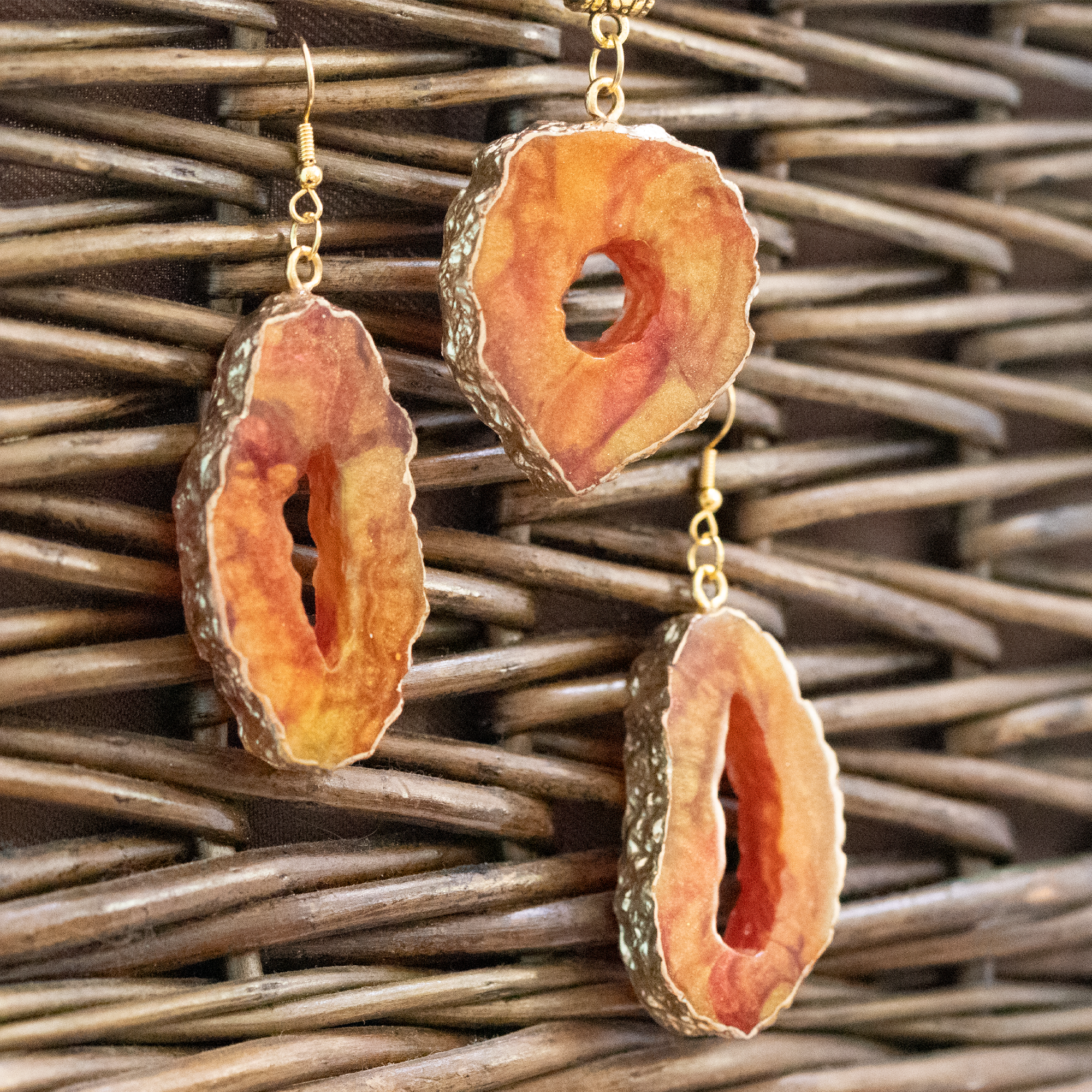 Amber Topaz Geode Pendant + Earrings Pendant Set image 6