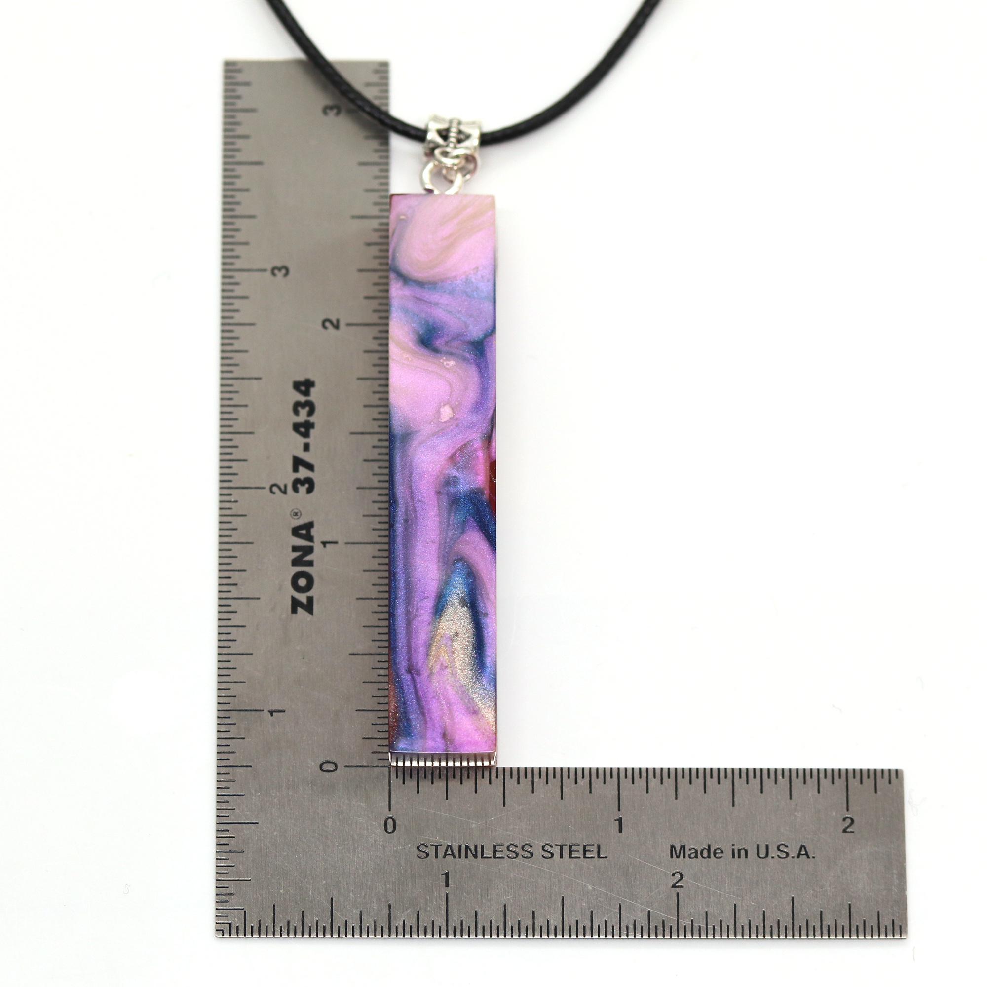 Pink + Purple Opal Marble Simple Bar Pendant image 8