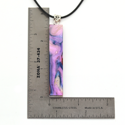 Pink + Purple Opal Marble Simple Bar Pendant image 8