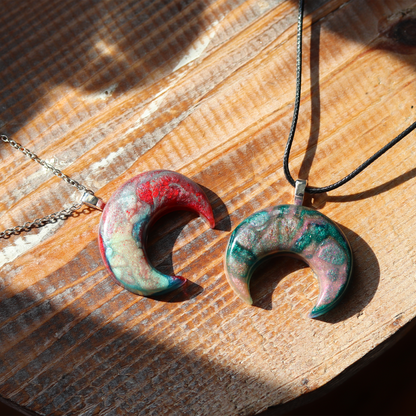 Masculine Bull Horn/Horizontal Crescent Moon Pendant Your Choice image 0