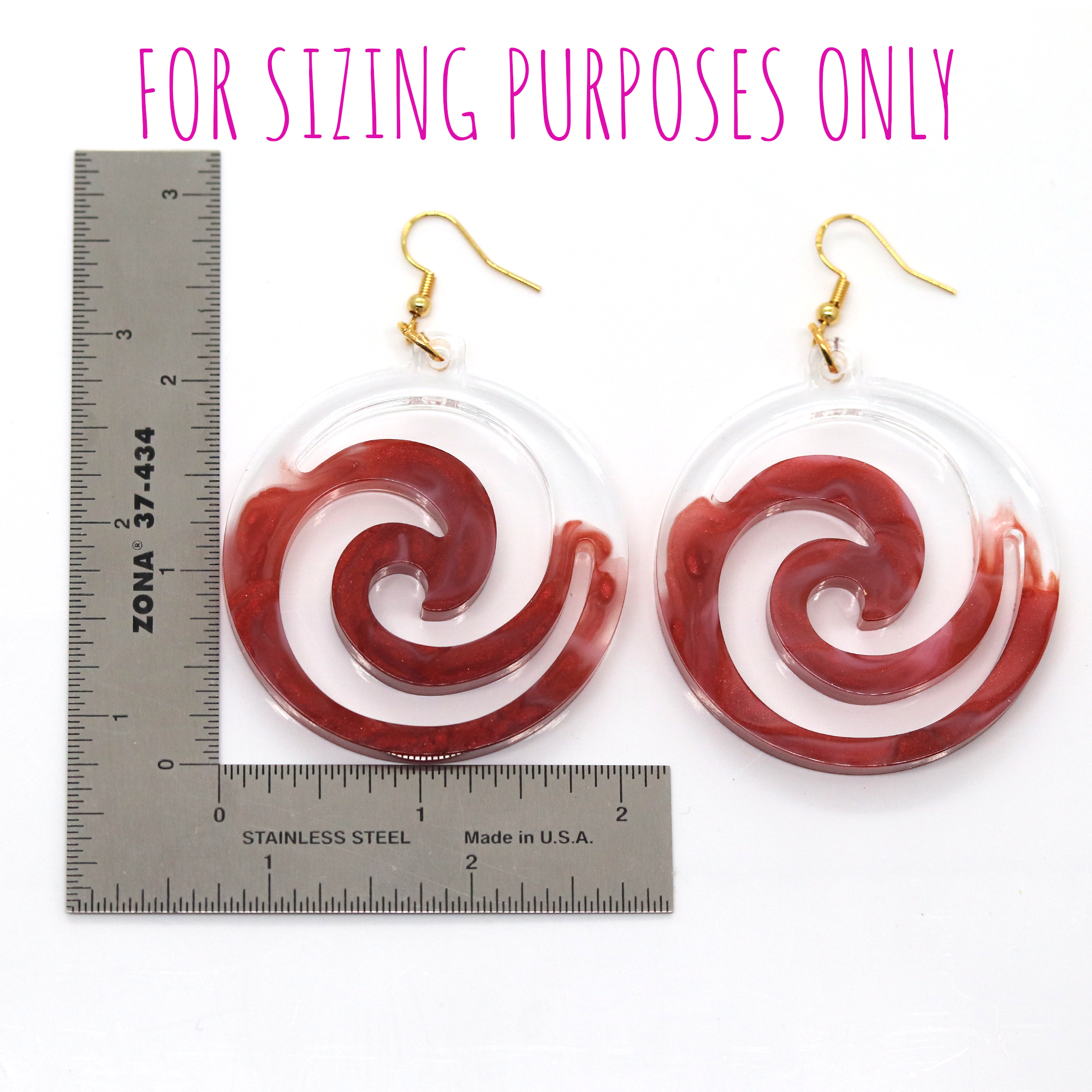 Jungle Marble Big Boho Spiral Earrings image 7