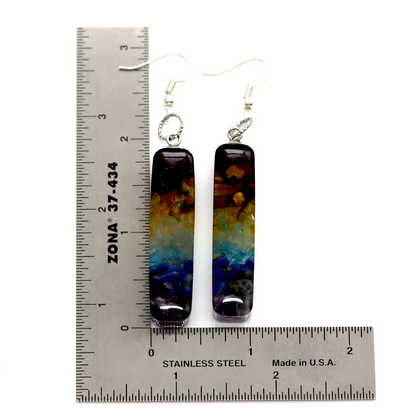 7 Chakra Stone Healing Crystal Bar Dangling Earrings image 8