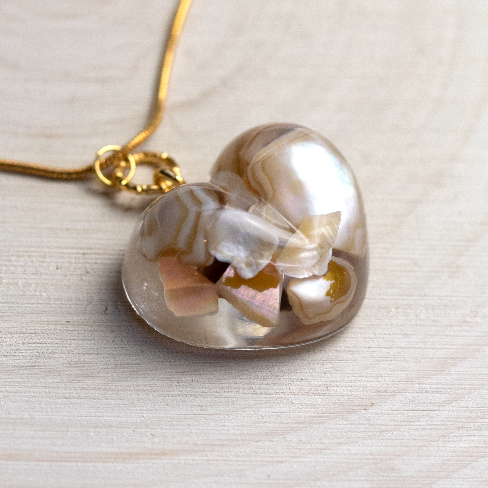 Simple Mother of Pearl Heart-Shaped Pendant image 0