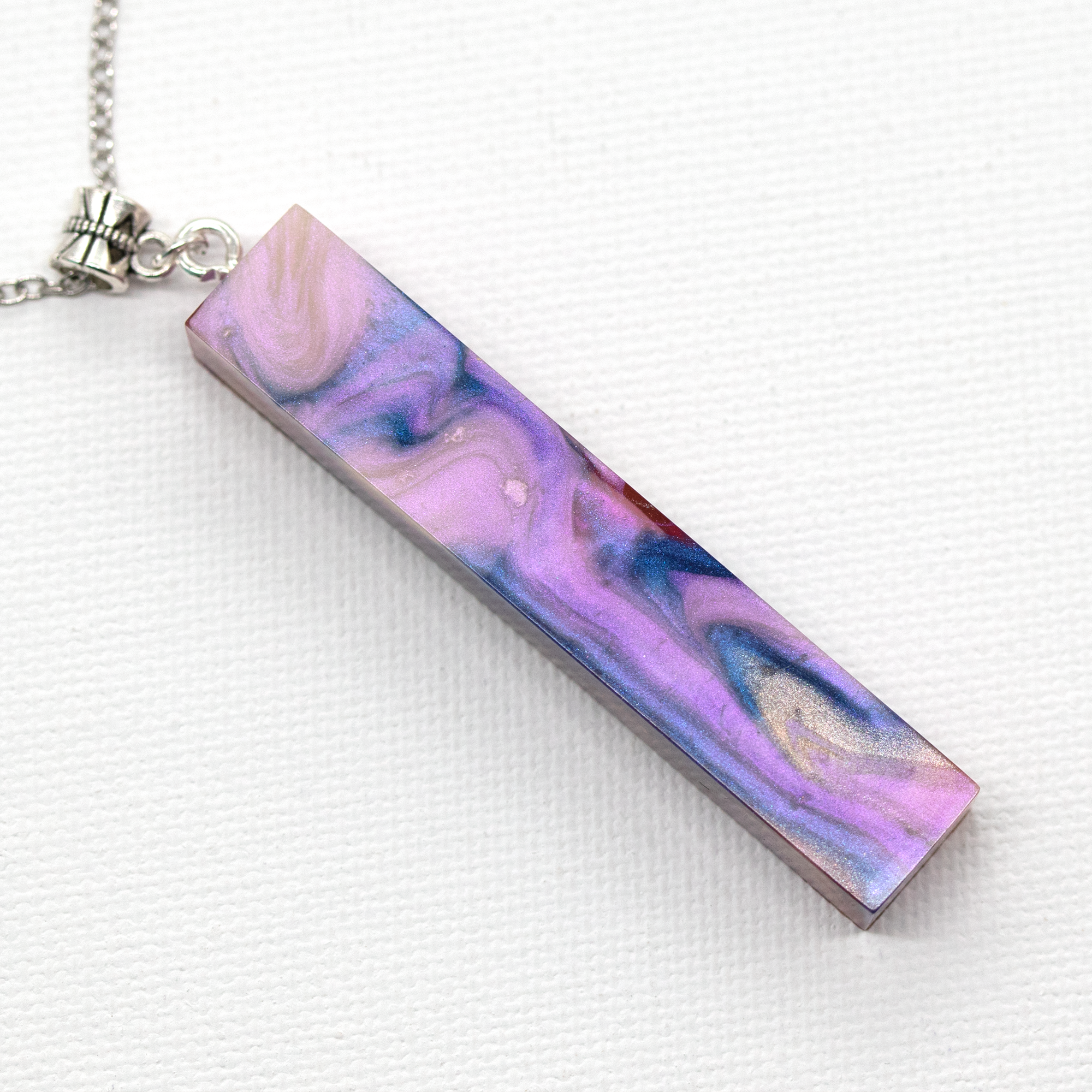 Pink + Purple Opal Marble Simple Bar Pendant image 6