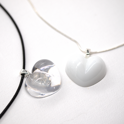 Simple White or Crystal Clear Heart Pendant image 6