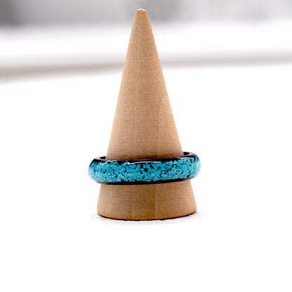 Turquoise Stone Black Metal Finish Ring image 5