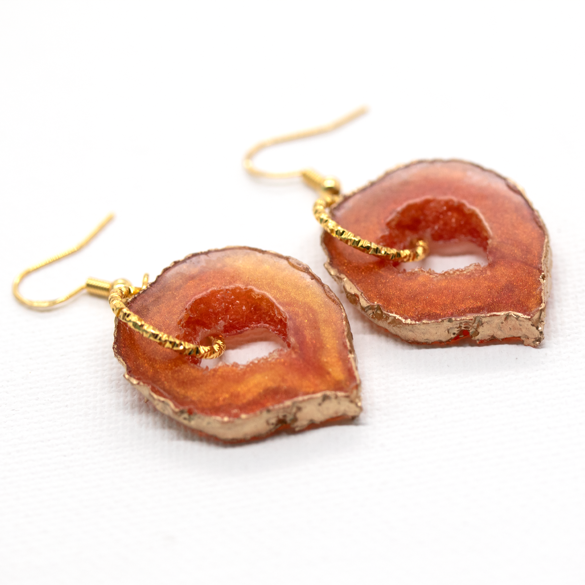 Amber Topaz Geode Earrings image 6