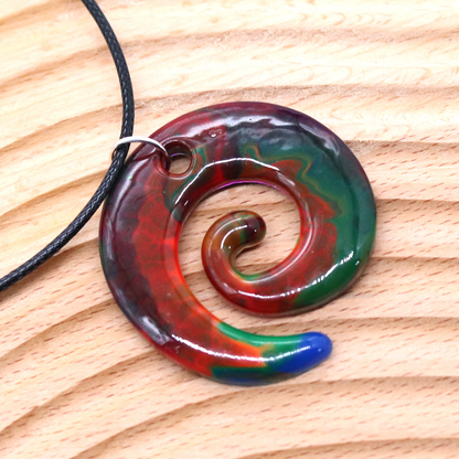 Rainbow Marble Spiral Pendant image 1