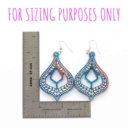 Teal + Purple Marble Moroccan-Inspired Boho Earrings image 7