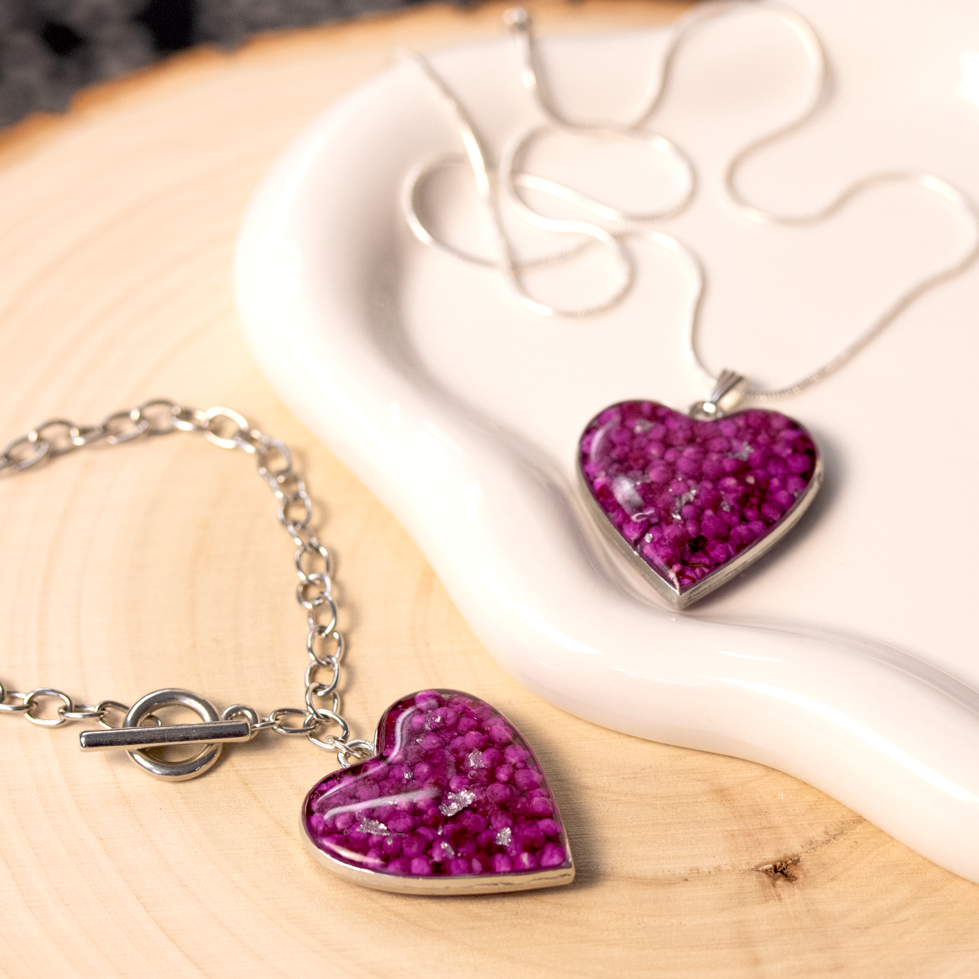 Rosé Amoré Heart Limited Edition Pendant and Bracelet Set in Fuchsia Pink image 7