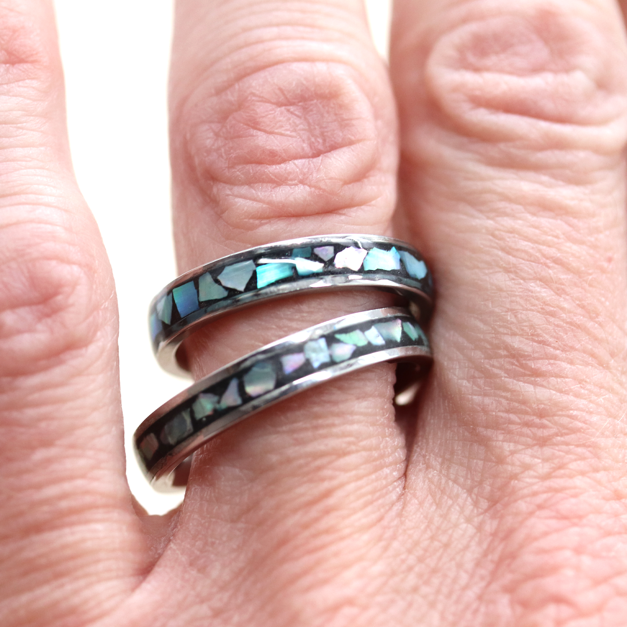 Dainty Abalone Shell Inlay Ring