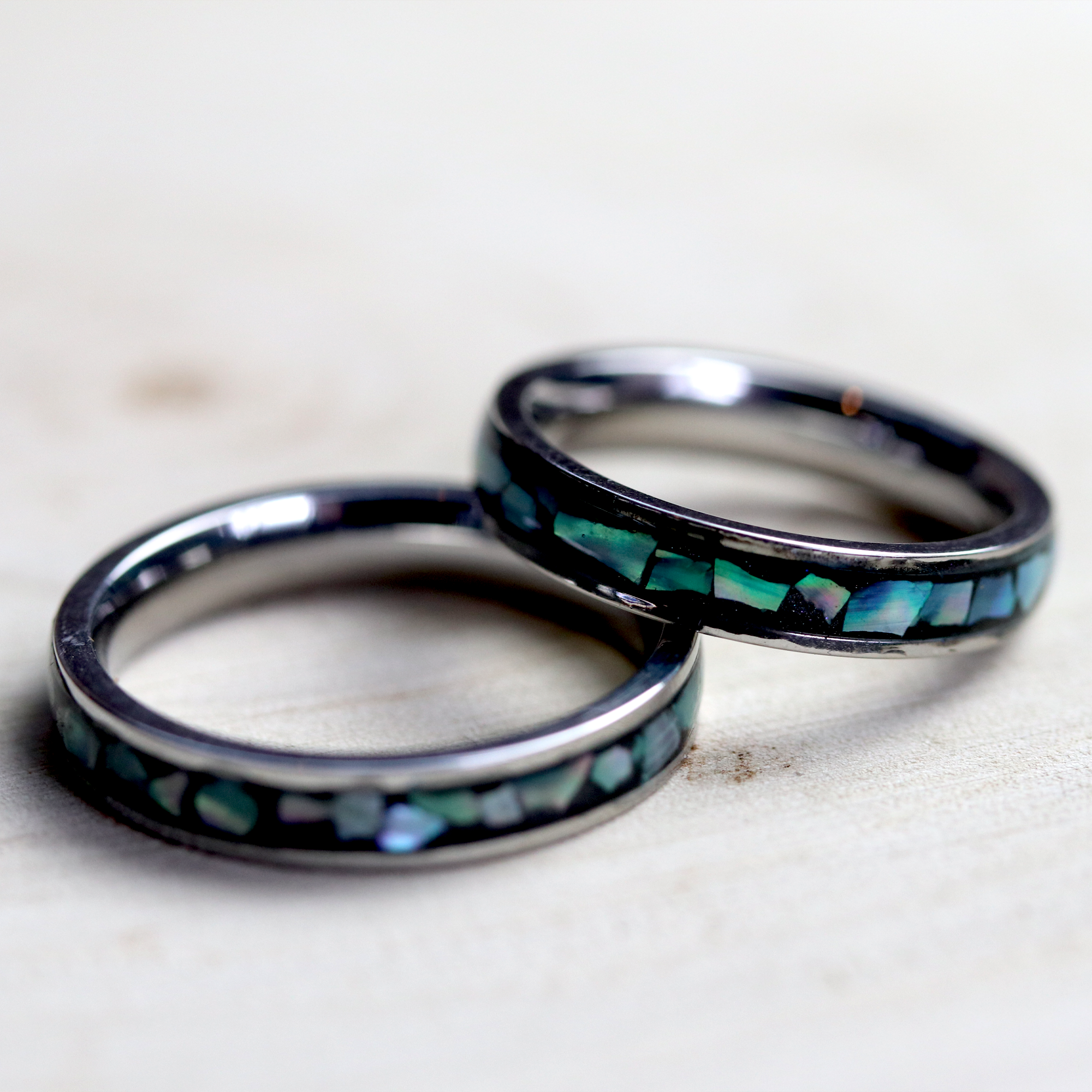 Dainty Abalone Shell Inlay Ring