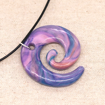 Unicorn Marble Spiral Pendant image 1