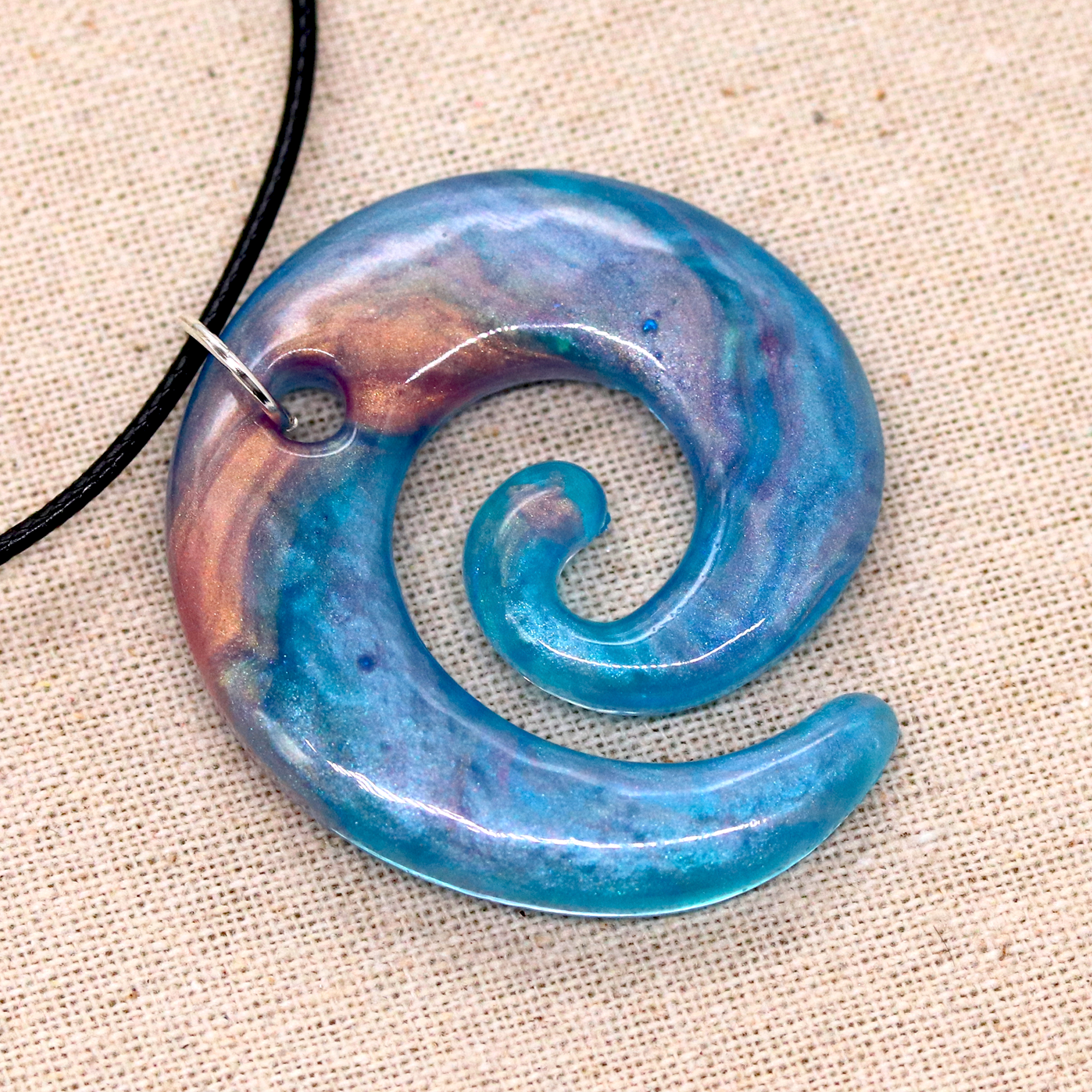 Iridescent Ocean Spiral Pendant image 2