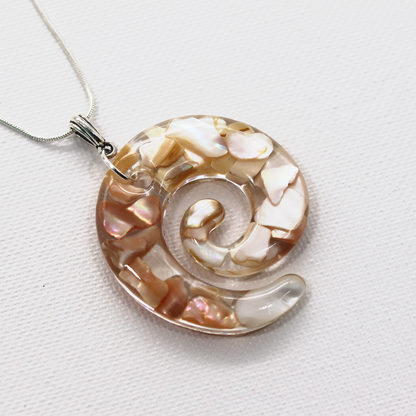 Mother of Pearl Shell Spiral Pendant image 2