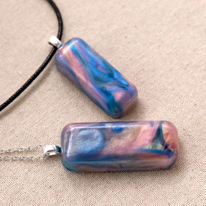 Pink + Blue Opal Worry Stone Pendant image 7