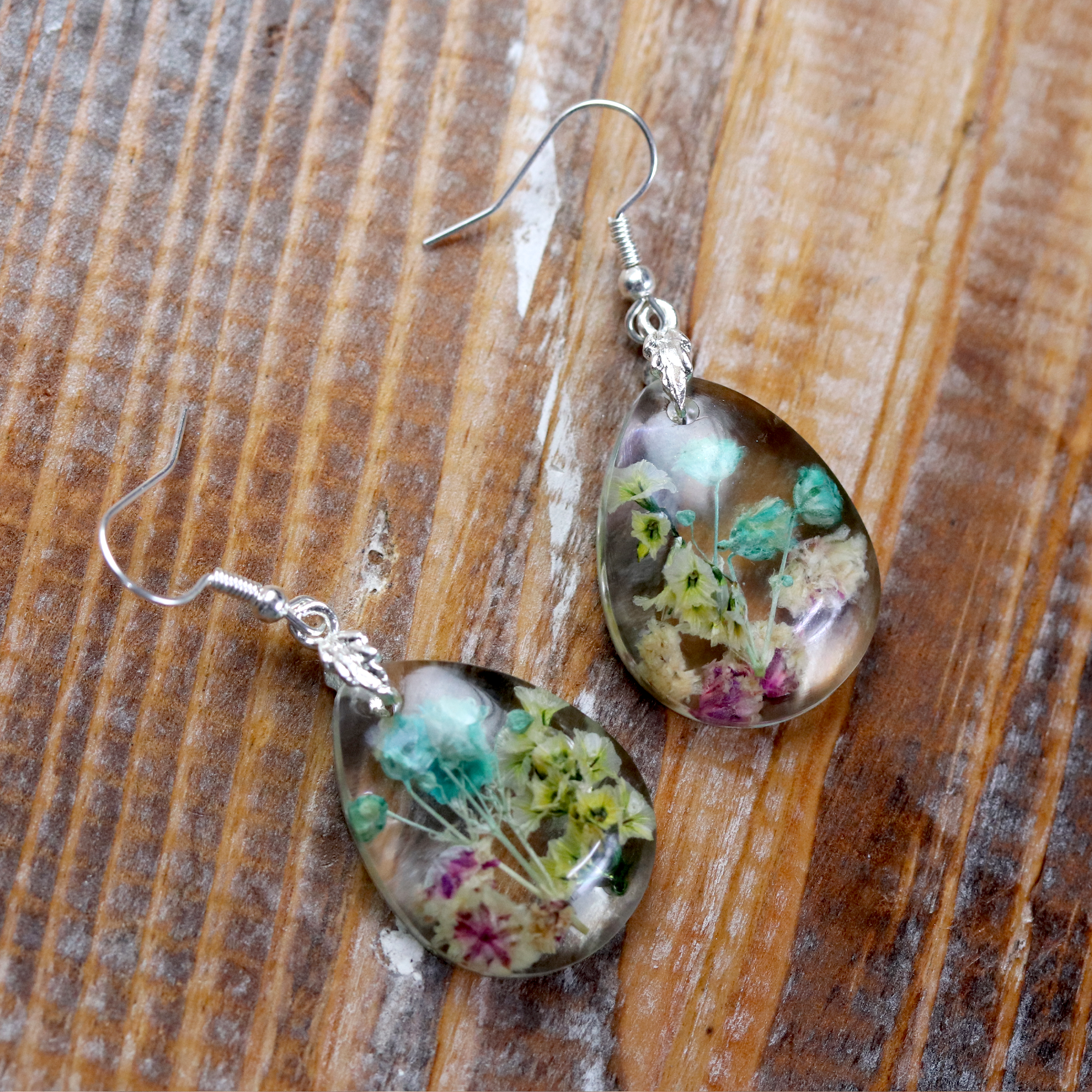 Teardrop Botanical Flower Earrings image 0