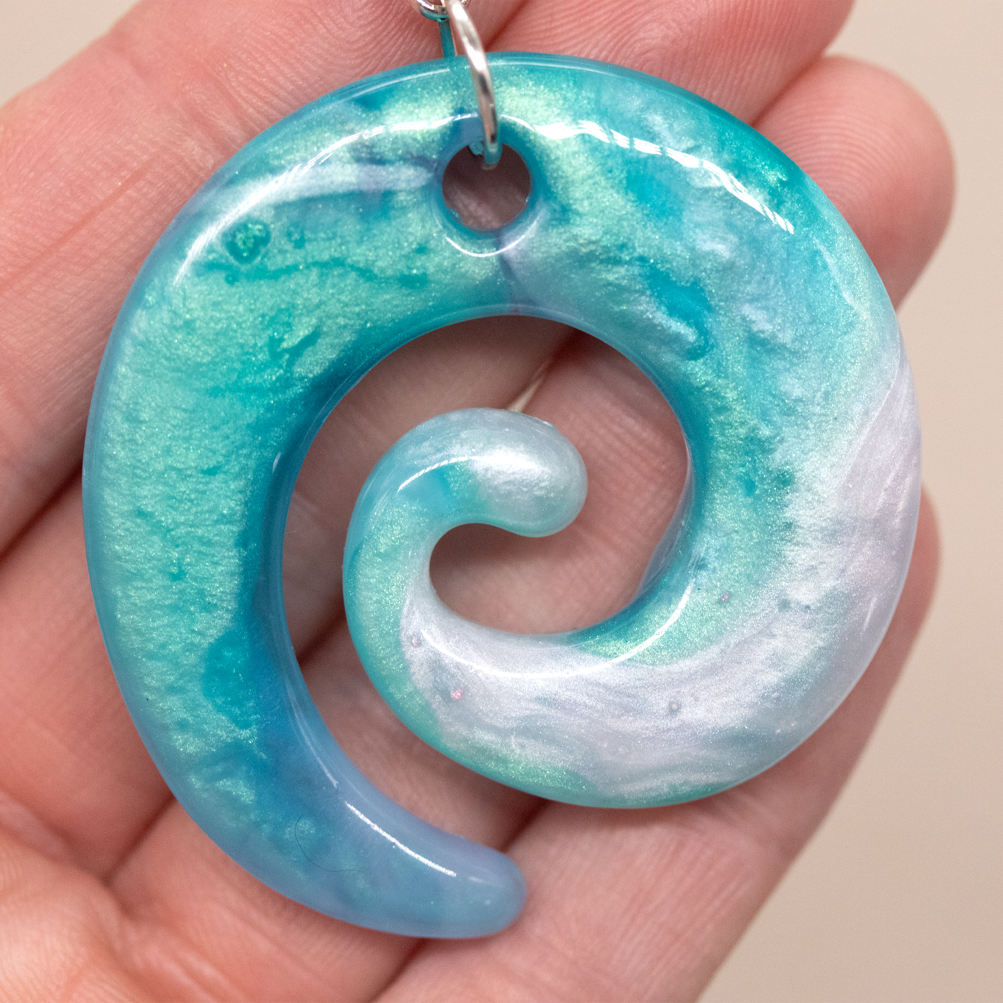 Pearly Ocean Spiral Pendant image 6