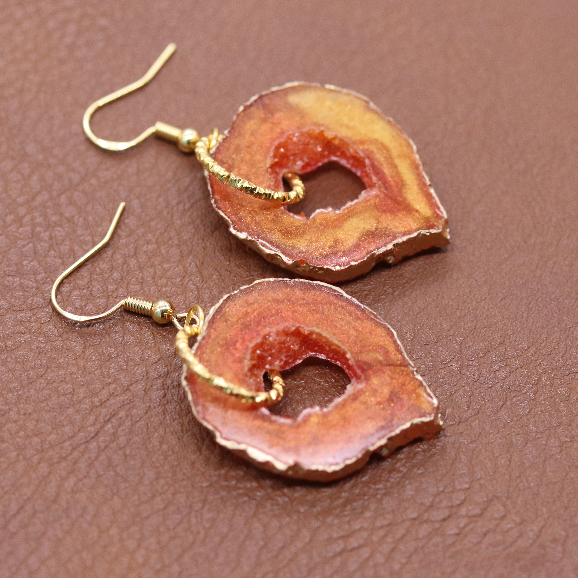 Amber Topaz Geode Earrings image 7