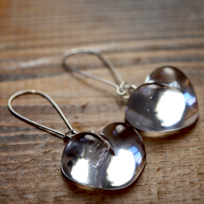 Simple Crystal-Clear Heart Earrings image 1