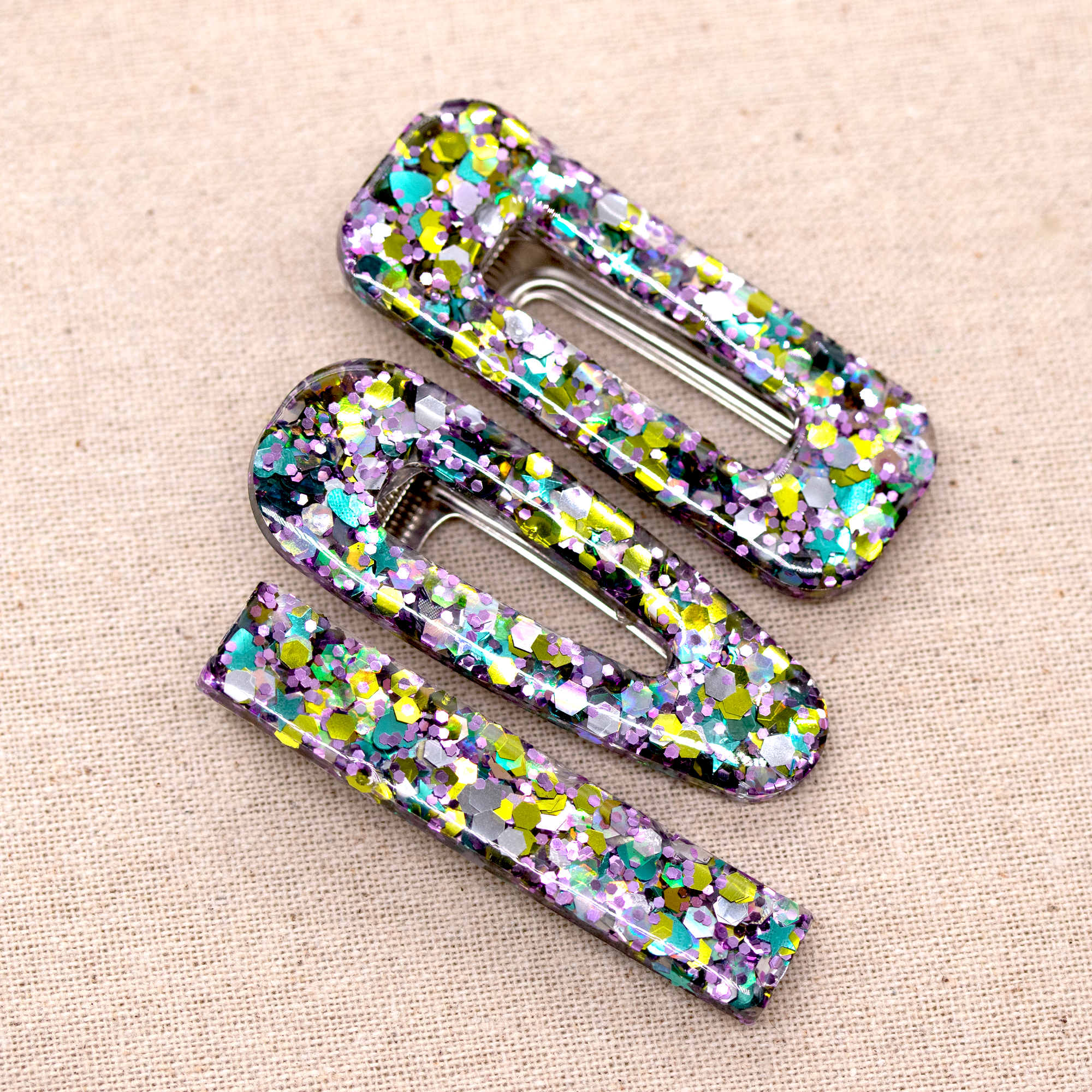 Disco Psychedelic Sparkly Barrette Set image 3