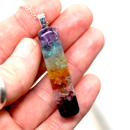 Chakra Rainbow Healing Crystal Bar Pendant image 5