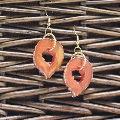 Amber Topaz Geode Earrings image 3