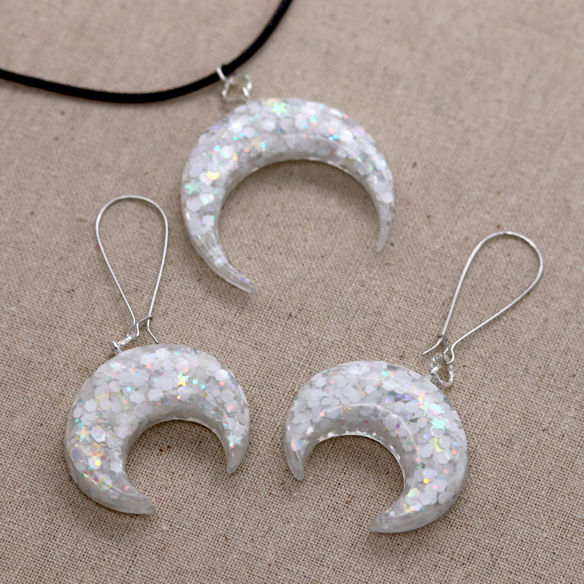 Bull Horn/Horizontal Moon Earrings image 4