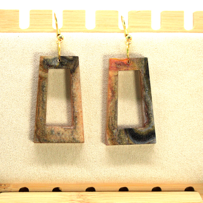 Smokey Tortoiseshell Boho Trapezoid-Shaped Earrings image 8