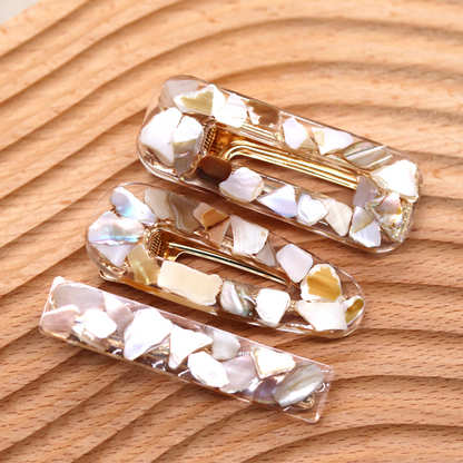 Mother of Pearl Shell Barrette Set image 6