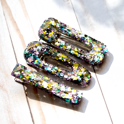 Disco Psychedelic Sparkly Barrette Set image 1